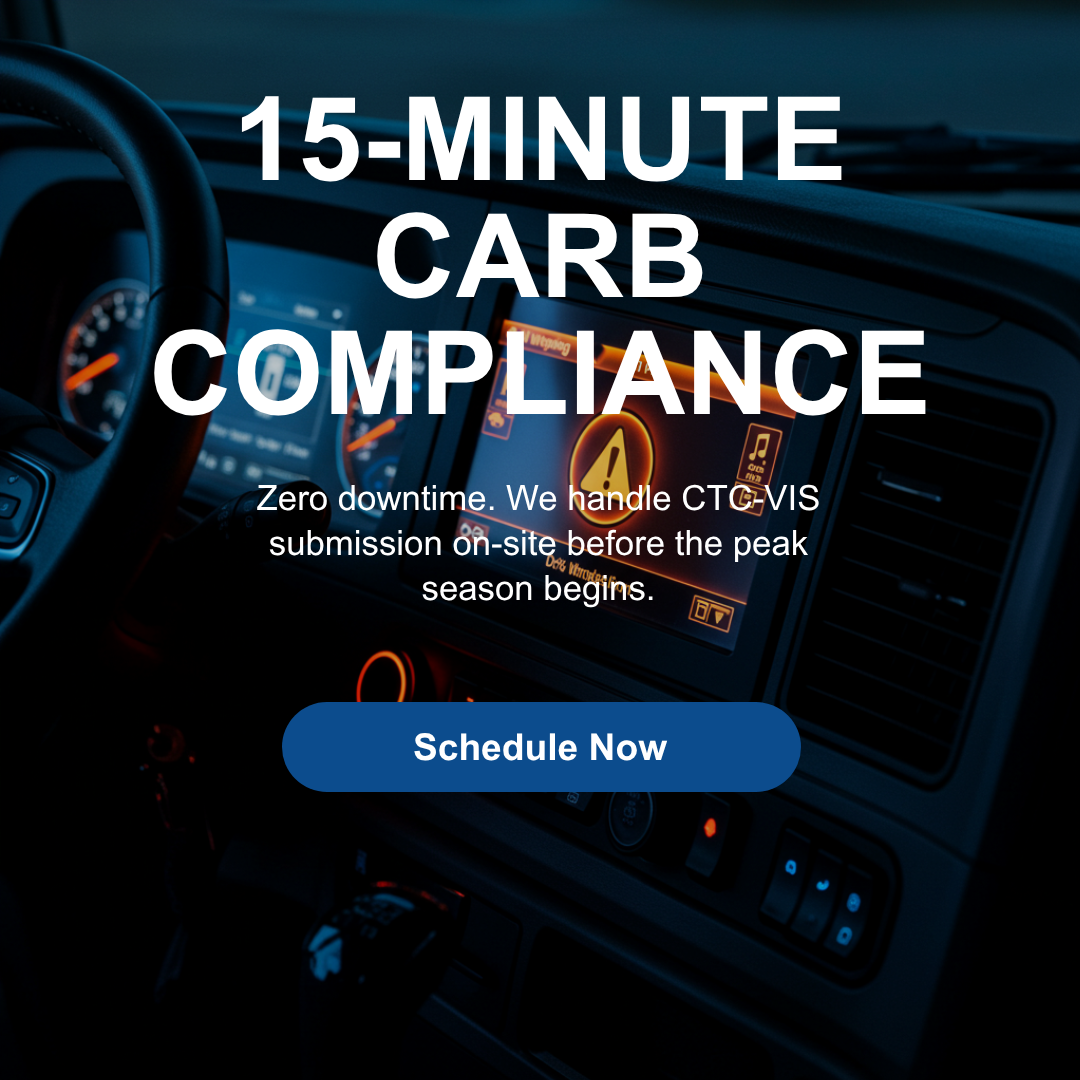 Mobile CARB emissions testing at Calgary fleet yard